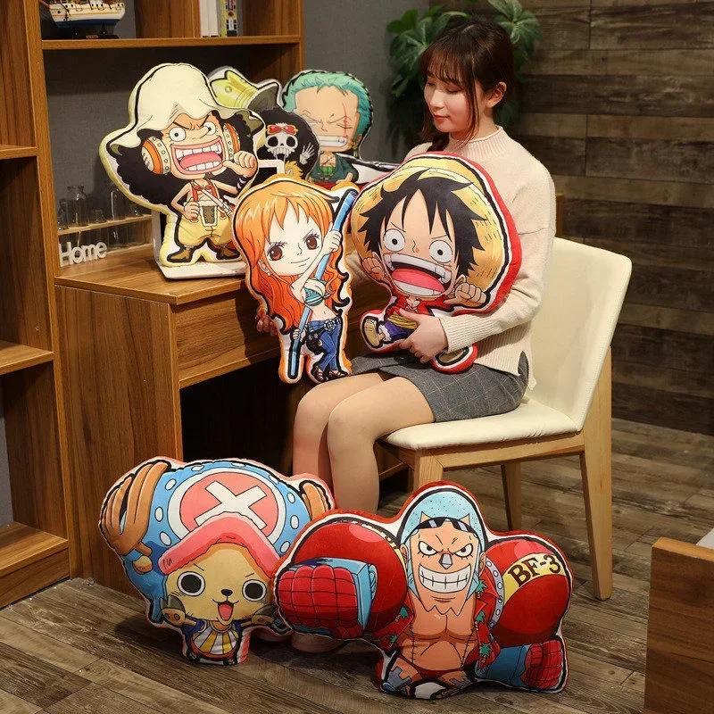 Jeden kus vankúšovej bábiky Luffy Roronoa Zoro Sanji Chopper usopp Cartoon Anime Perifériá plnené hračky vankúš vankúš k narodeninám darček k narodeninám