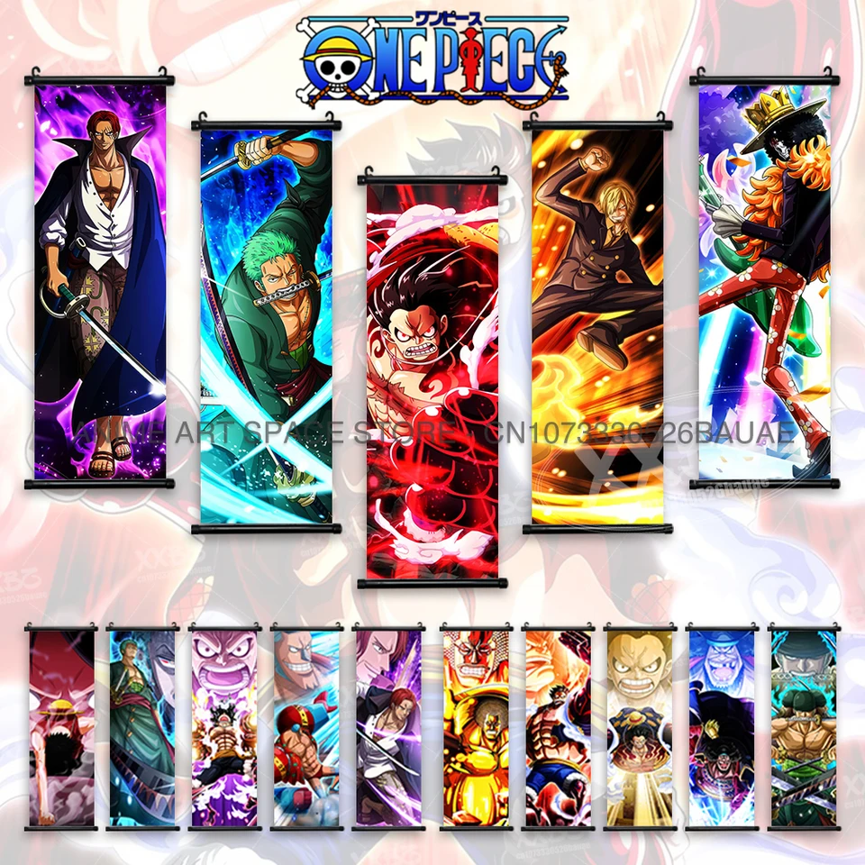 Jeden kus závesného maľby Chopper anime plagát Vinsmoke Sanji Wall Art Brook Shanks Domáce dekor Roronoa Zoro Scrolls Pictures