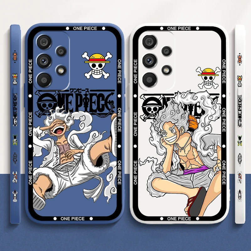 Jeden p-diel Luffy Cartoon Liquid ľavé lano pre Samsung A53 A52 S A33 A32 A51 A71 A21S A13 A73 A50 A50 A72 A23 A12 5G Cover