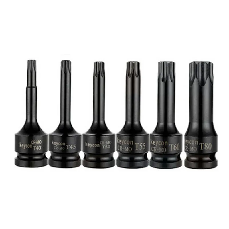 Jeden PCS 1/2 TORX Bit Socket Air Impact Wrench Adapter Bits T30 T40 T50 T55 T60 T70 T80 T100 Nástroje pre domáce skrutky