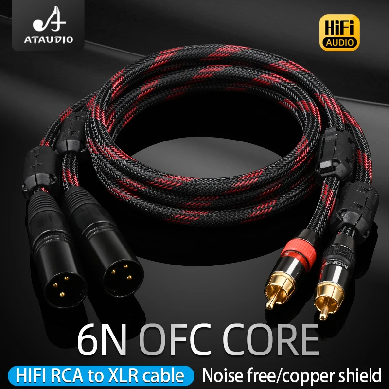 Jeden pár zvukových káblov HIFI 2 XLR až 2 RCA Adaptér Zvukový box XLR RCA HIFI Mikrofnoe reproduktorový kábel kábla