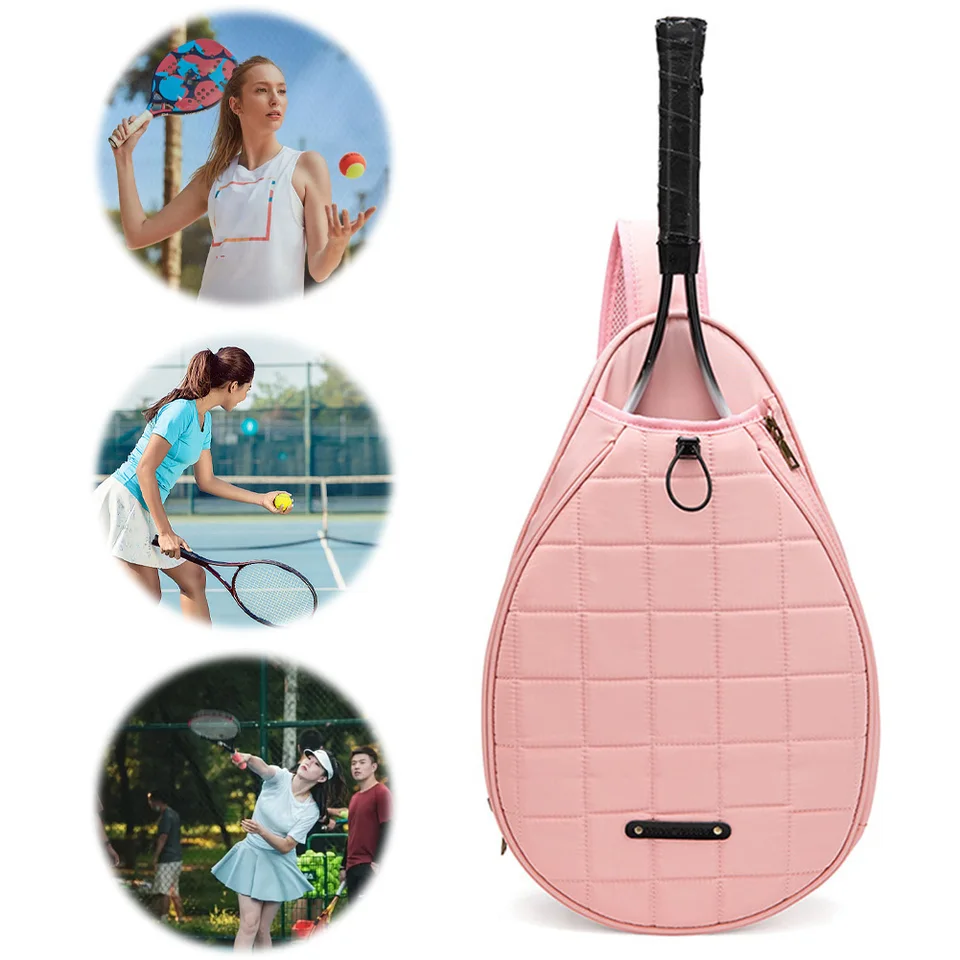 Jeden ramenný tenisový taška Vodotesná badmintonová raketová taška Pickleball Paldles Sling Bag pre ženy mužov