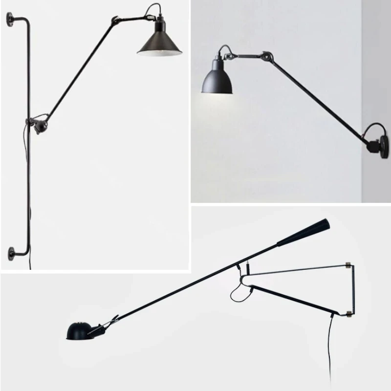 Jedinečná retro sieť červený kovový kov dlhé rameno rameno ramená nástenná lampa obývacia izba Študňa Spálňa lôžko LED LED LIGHTLE LIVETS OBMEZ OBCHOD