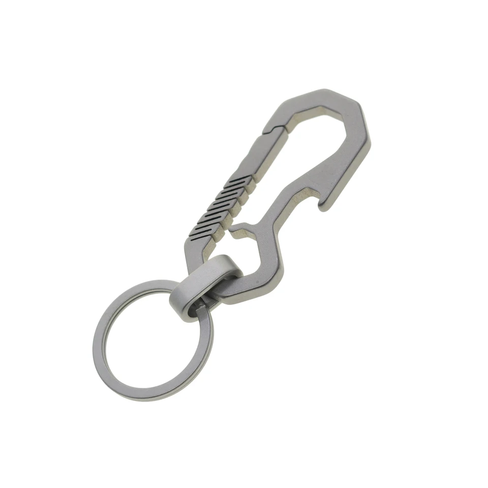 Jedinečný jednoduchý svetlo hmotnosť hexagon titániový pivný otvárač fľaše Snap Spring Lock Carabinerkeychain FOB EDC HOUSE DARTE