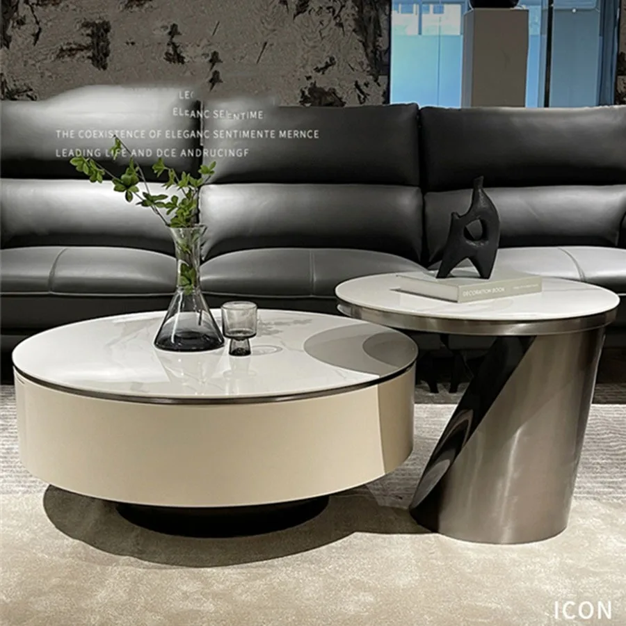 Jedinečný konferenčný stolík moderná obývacia izba pohovka Nordic Round Confice stolík Plmodern Home vyrobený mramorový top taliansky sehpa domáci výzdoba