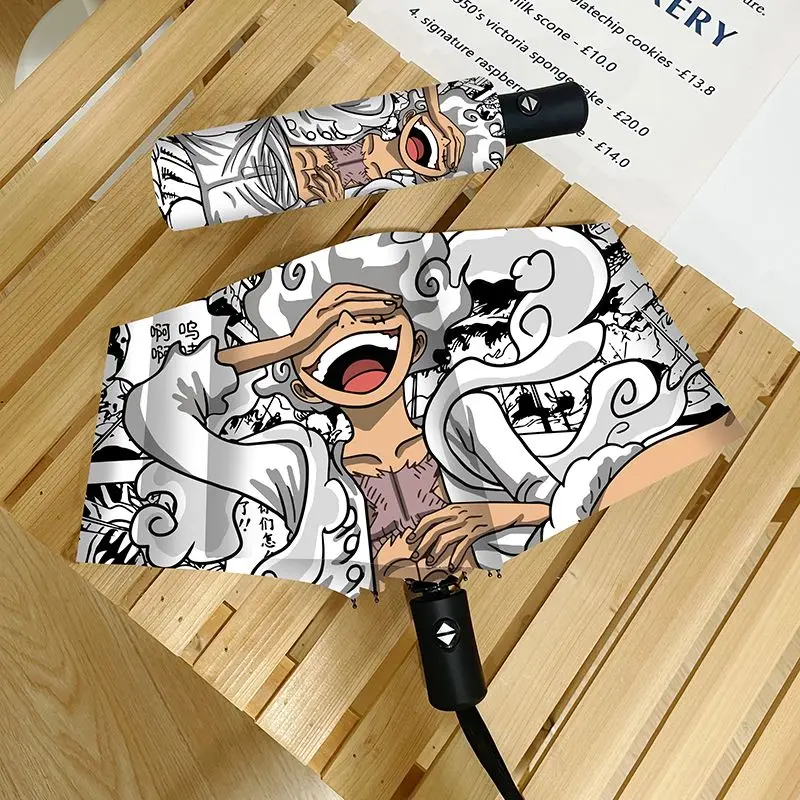 Jedna kusová animácia Kreatívne periférne Periférne Nika Luffy Plne automatické dáždnik Skladanie Sunshade Anti-UV Darček darček