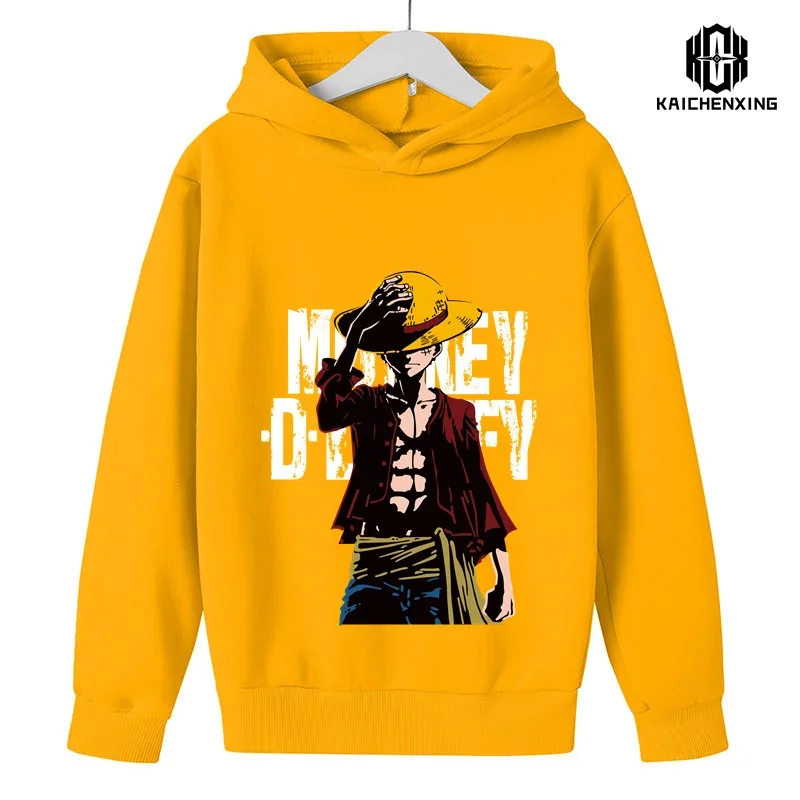 Jedna kusová mikina Detská karikatúra Luffy Spring a jesenné top detské oblečenie Boys and Girls