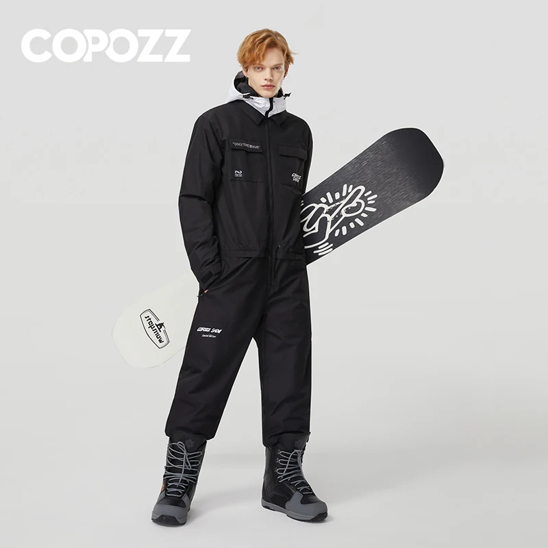 Jednodielne zimné lyžiarske obleky Men Ženy Zahustené vodotesné teplé lyžiarske skríningové oblečenie vonkajšie športové snowboardové kombinézy kapucňa s kapucňou