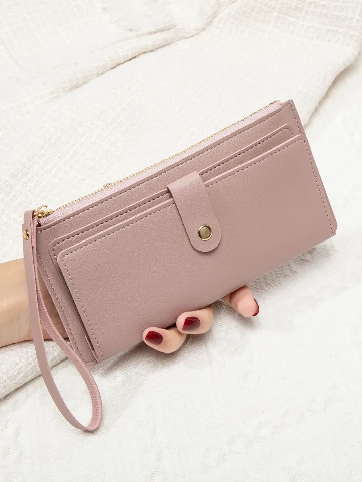Jednoduchá a štýlová dámska taška na dlhé karty ultra tenká mini Pu Leather Maštalová kabelka Dámska kreditná karta držiteľa peňaženky