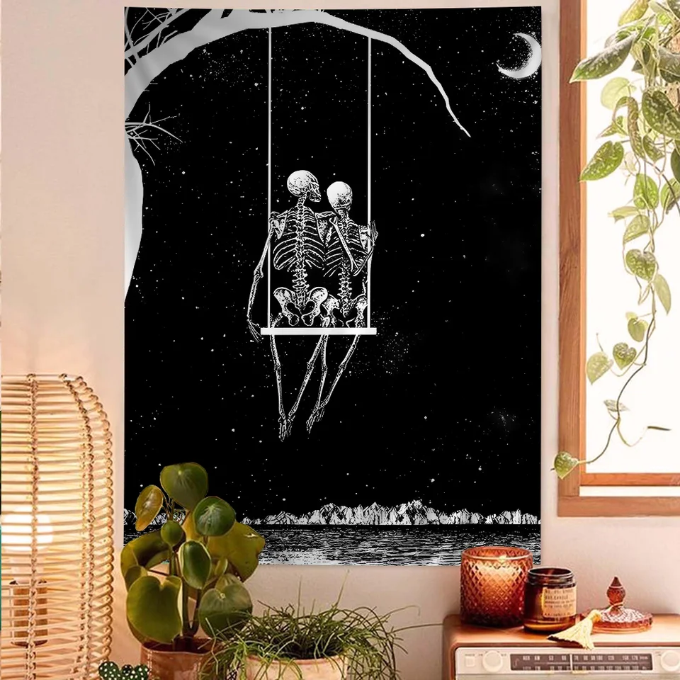 Jednoduchá lebka Love Wall Tapestry Home Decoration Hippie Bohemian Dekorácie Divinovanie Divinovanie Ins Home Decor Decor