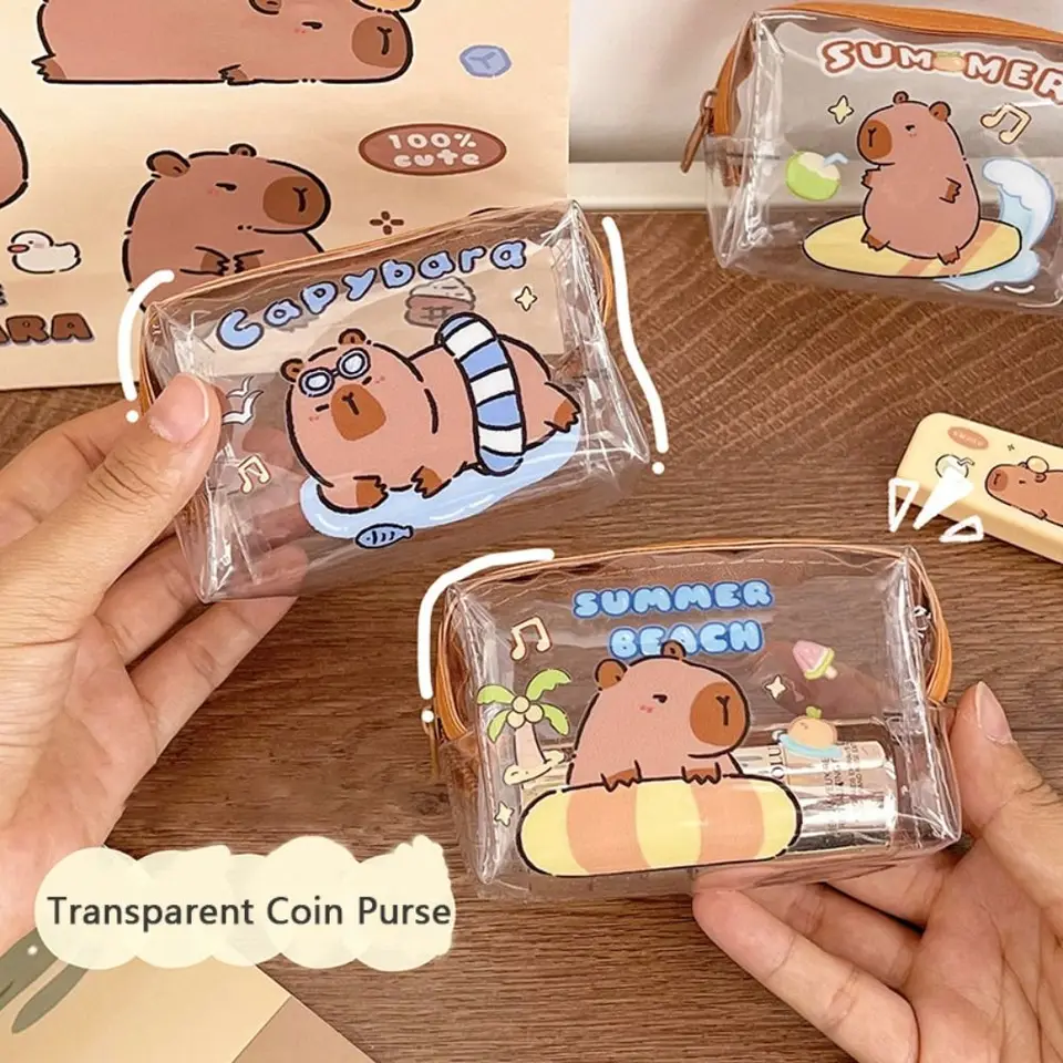 Jednoduché PVC Transparent Coin Capere Sladka zips karikatúra skladovacie vrecko Storage Pase Verky