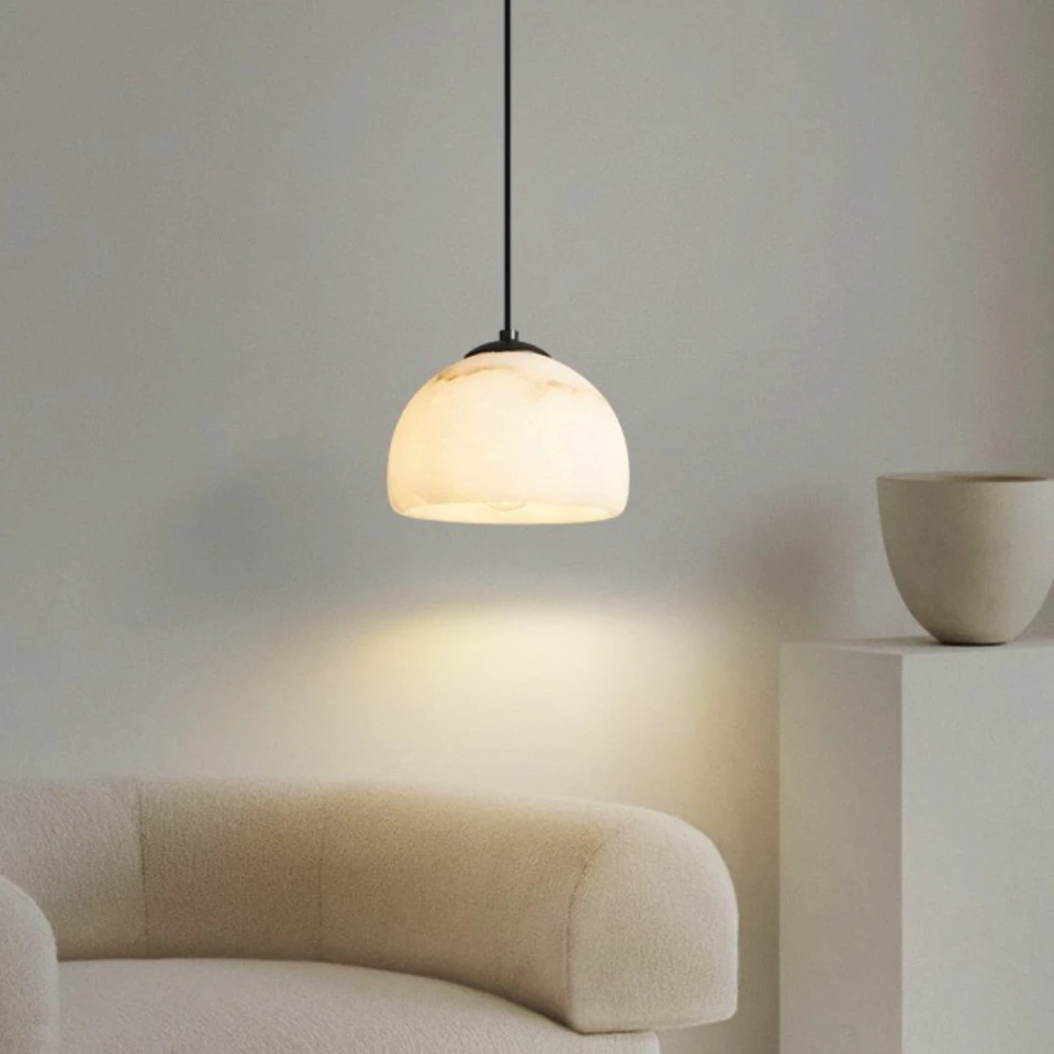 Jednoduchý prírodný mramorový luster kniha TV TV stena jedálenský stôl obývacia izba Domáca dekor lesk alabaster prívesok lampa
