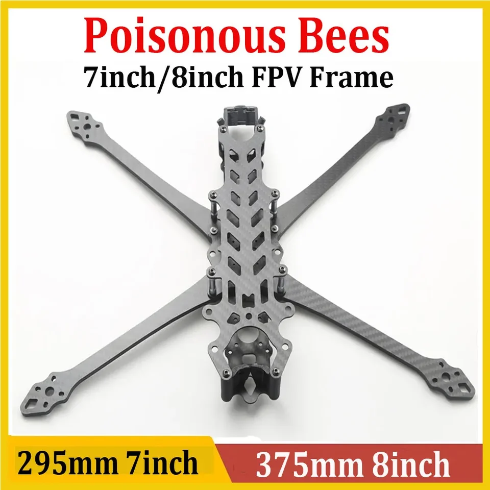 Jedovaté včely 7/8 palca 295 mm 375 mm FPV Freestyle Frame Kit Rázvor 295 mm 375 mm s tlačenými dielmi pre doja s dlhým dosahom