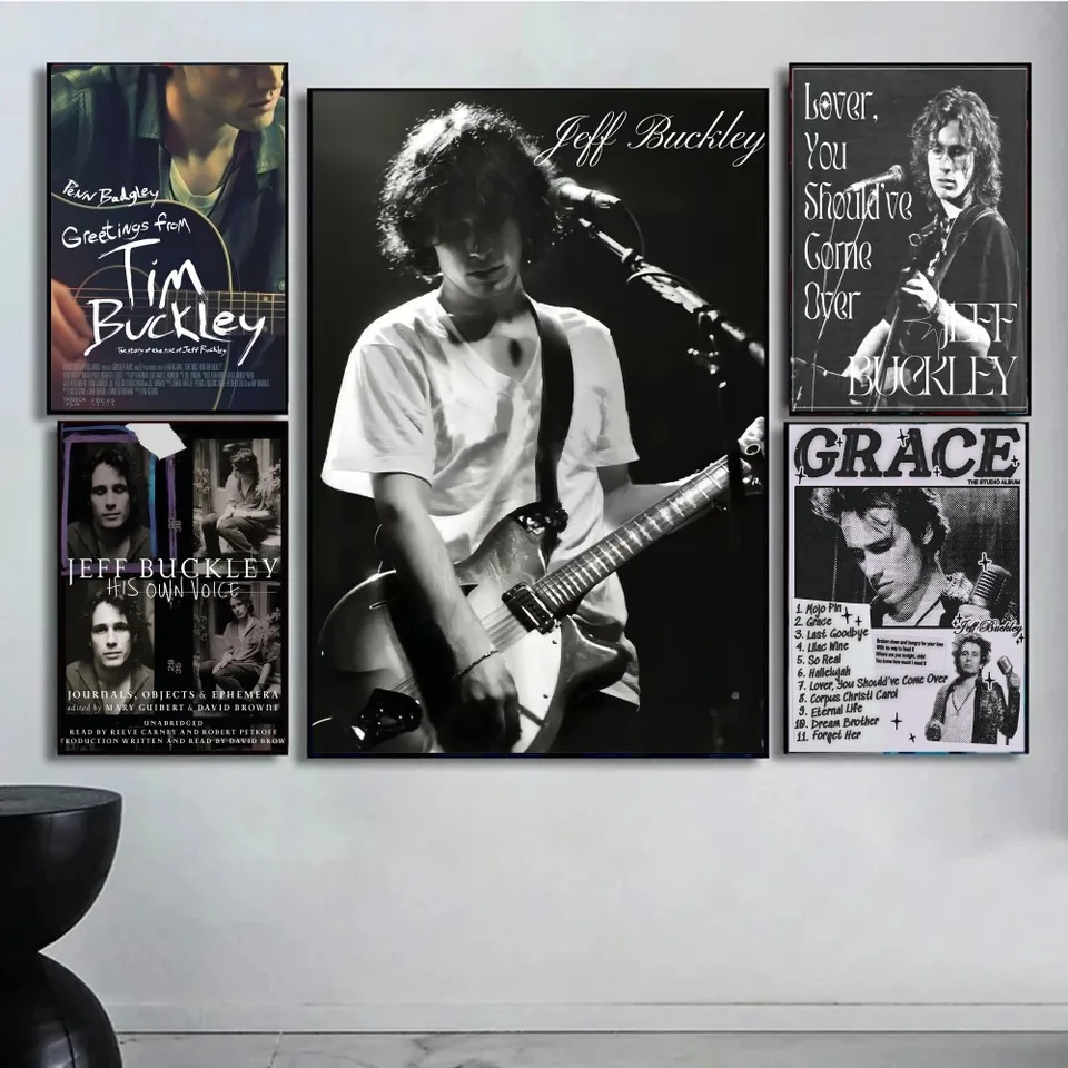 Jeff Buckley Singer Movie lepivé plagáty ozdobné nástenné nálepka pre obývaciu izbu dekorácia vintage dekoratívna maľba