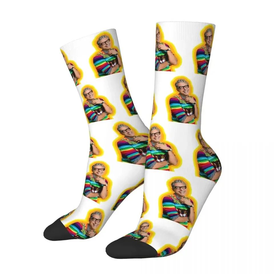 Jeff Goldblum šťastia ponožky Harajuku Vysoko kvalitné pančuchy po celú sezónu Dlhé ponožky Príslušenstvo pre darčeky muža pre mužov