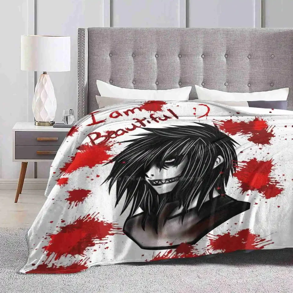 Jeff The Killer Creative Design Pohodlný teplý flanel prikrývka Jeff The Killer Creepypasta