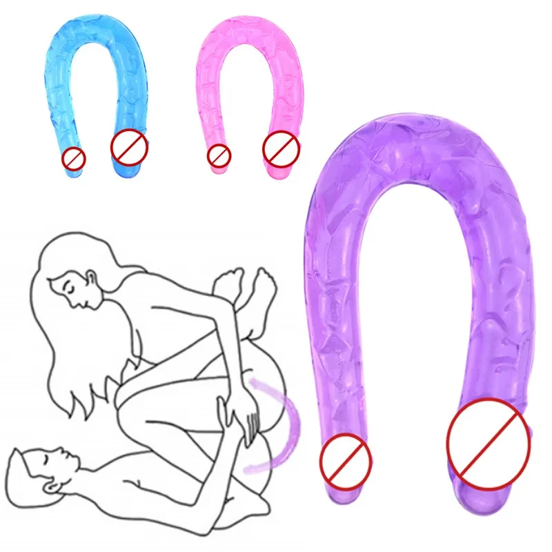 Jelly Dildo v tvare U Vibrátor Vaginálnu análny plug Umelý penis Ženský pár homosexuálny masturbácia produktu