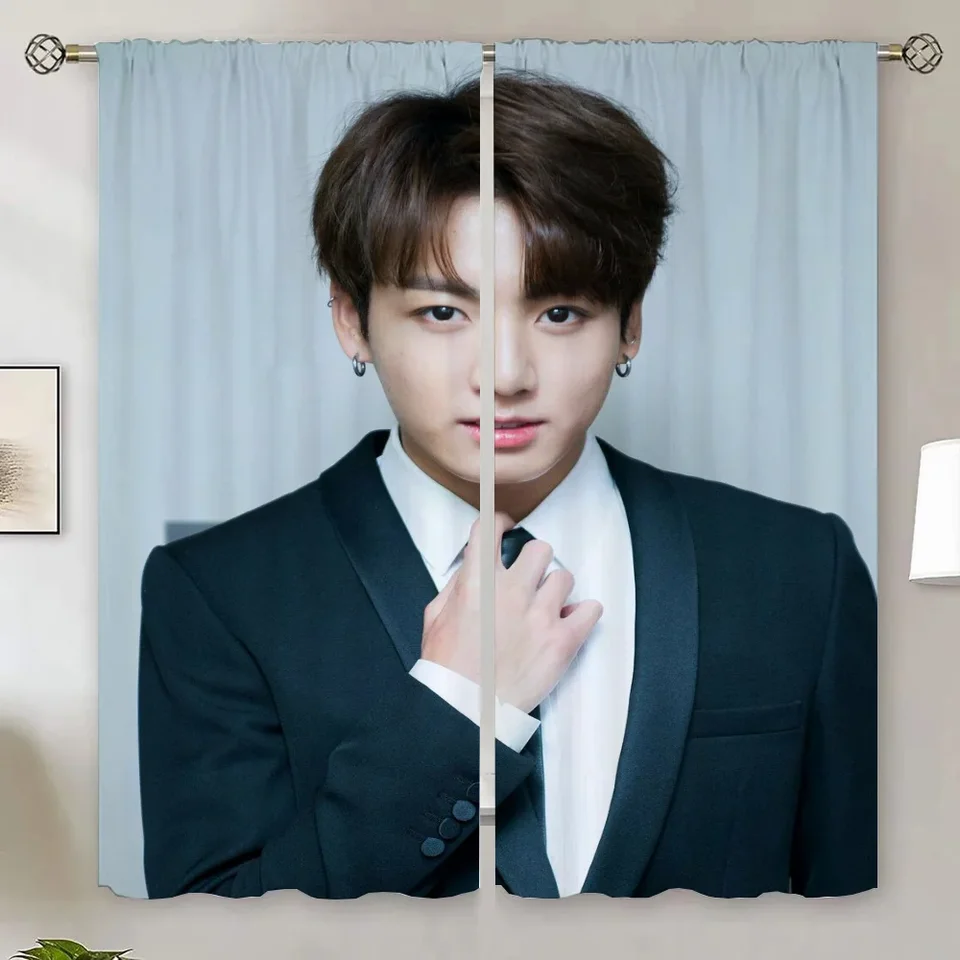 Jeon Jung Kook Tulle In Kitchen Curtains Blackout Curtain 100% Domov interiérové ​​záclony v obývacej izbe dekorácie blinds slepý