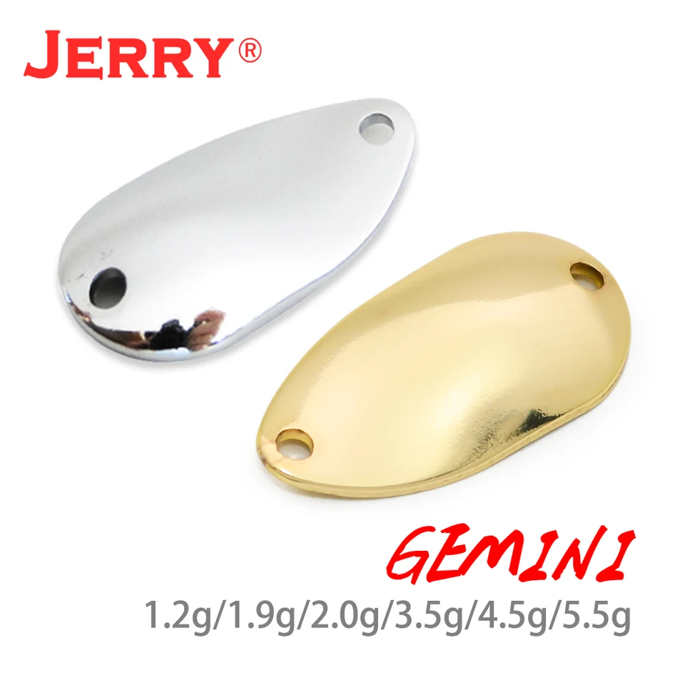Jerry Gemini 50ks 1G 1,8G 2G 3,5G 4,2G, 4,5 g nenatretých prázdnych pstruhov Spoons Brass Metal Bait Pesca Blinker Spinner