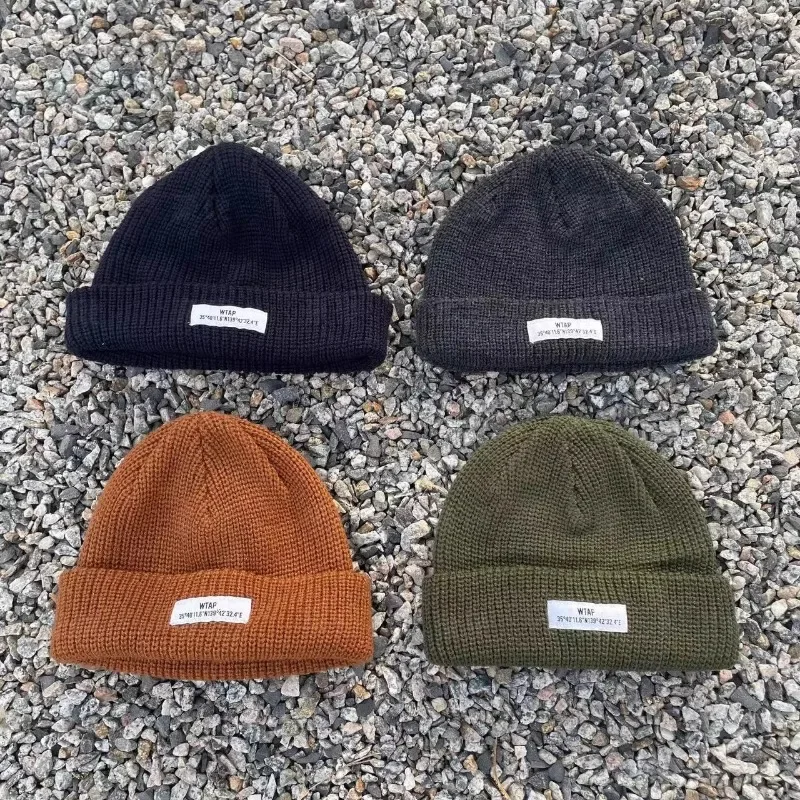 Jesenná zima Wtaps Cap Tee Vysoko kvalitné pánske dámske vonkajšie teplé pletené čiapky Streetwear Harajuku