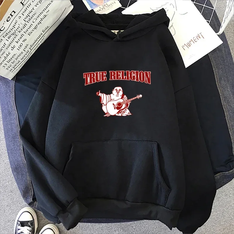 Jesenné a zimné mužské a dámske príležitostné mikina True Religion Letter Print Streetwear Hoodie Pullover Harajuku Top