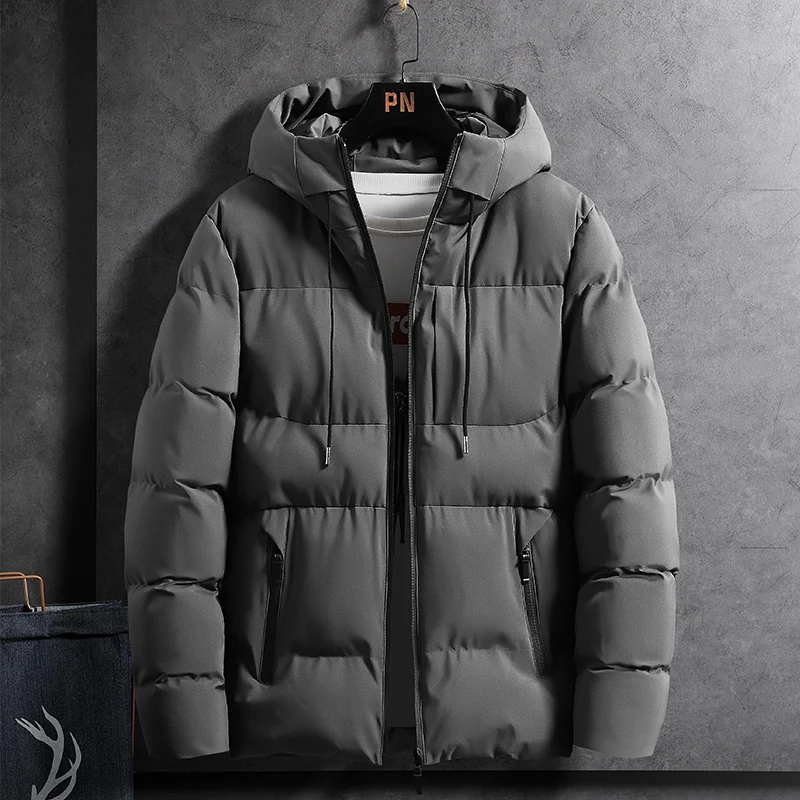 Jesenné a zimné pánske bavlnené kabáty s kabátom Warm Cast Casual Simple Corean Version Slim Fit Cotton Coat Trend Trend Puffer bunda