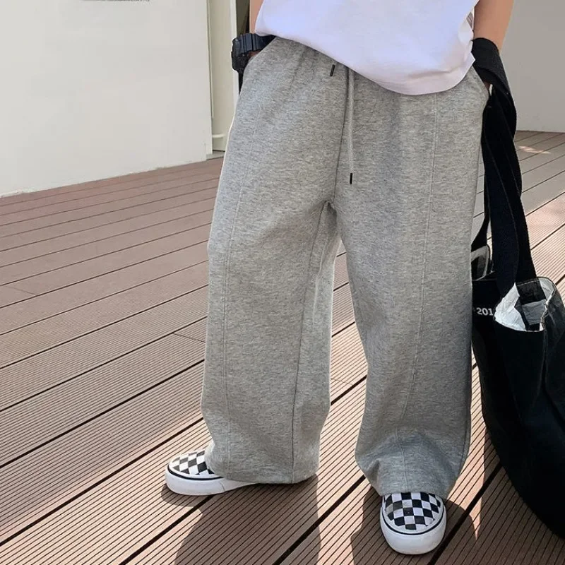 Jesenné deti Mastné tepláky pre chlapca Príležitostné priame nohavice 3+Y Malé detské oblečenie Spring Girl Run Elastic Sports Sports Pant