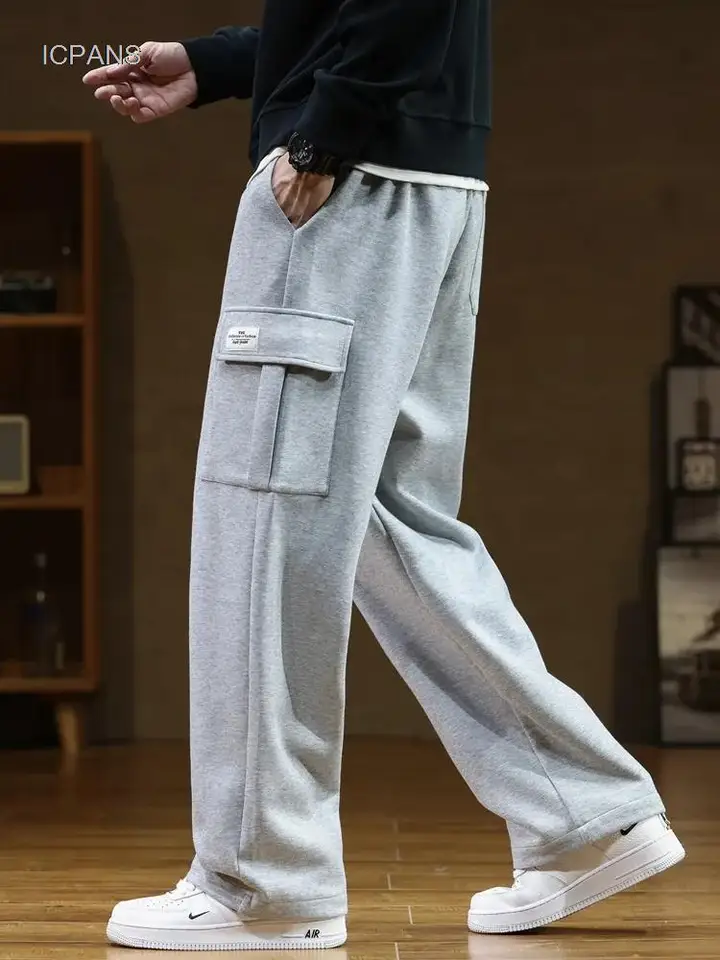 Jesenné tepláky muži Príležitostné stopy nohavičky Mužské vrecká na šnúrku bavlnené voľné priame nohavice veľké veľkosti 6xl 7xl 8xl 2023
