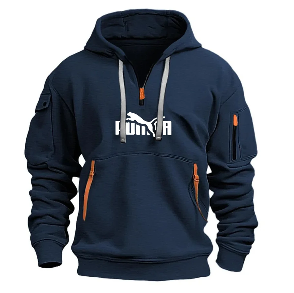 Jeseň a zima nová digitálna tlač Fashion Zipper Design dizajn s dlhými rukávmi, športové fitness mužské pluk plus odev