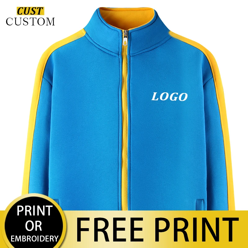 Jeseň a zima príležitostné vysokokvalitné stand-up goliere zipsová skupina Skupina Custom Logo Custom Logo Custom Men's and Women's Bathets