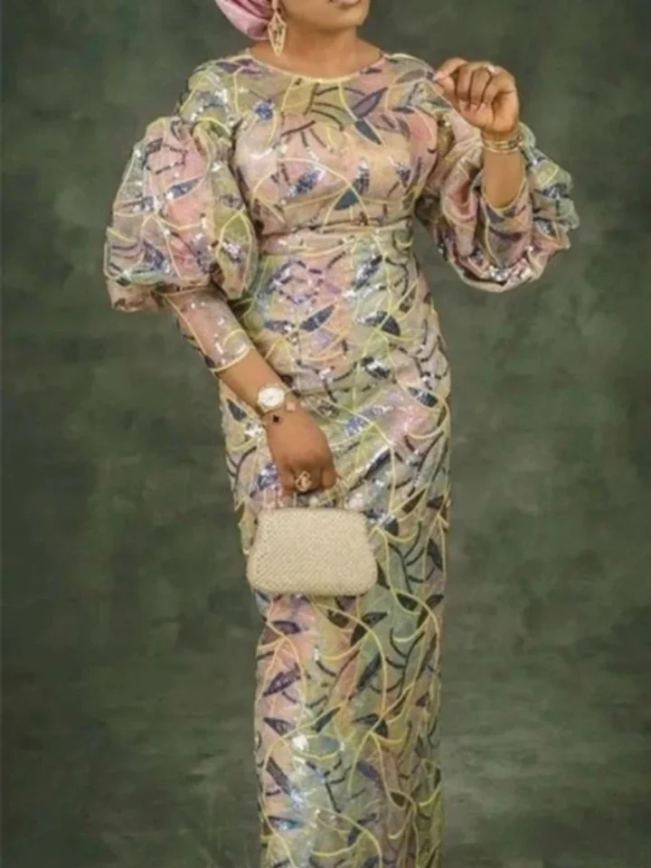 Jeseň Elegantné nové africké šaty pre ženy africké ženy Dashiki Abaya Flitrovanie maxi šaty africké oblečenie Ankara šaty S-4xl