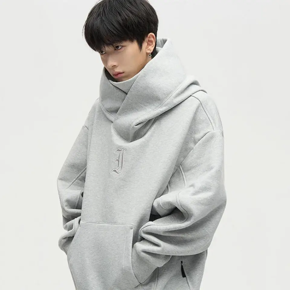 Jeseň Ninja Turtleneck Hoodies for Men Letter Vyšívaný hip hop módne mikiny vintage fleece mikina mikiny