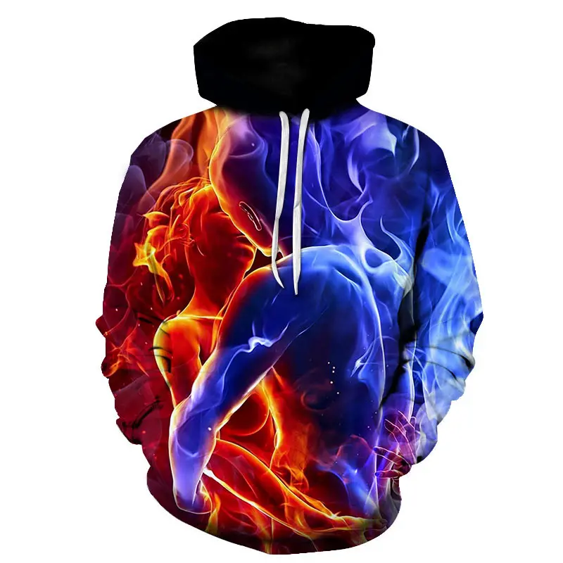 Jeseň Nový produkt Fantasy Fantasy Graffiti Geometric Dizzy Pattern 3D Printing Boys Personalizovaný módny pullover mikina