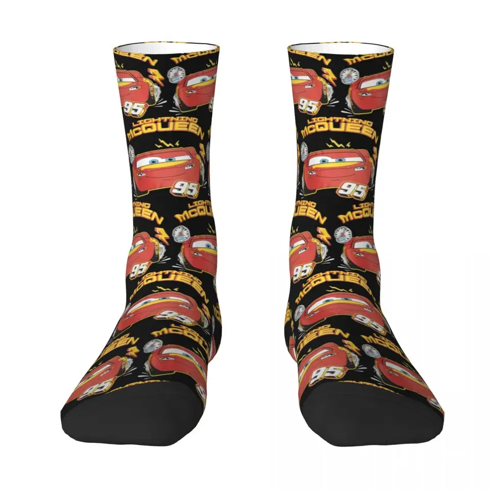 Jeseň Winter Funny Unisex Power Shadow Lightning McQueen Cars ponožky potenie absorbujúce basketbalové ponožky