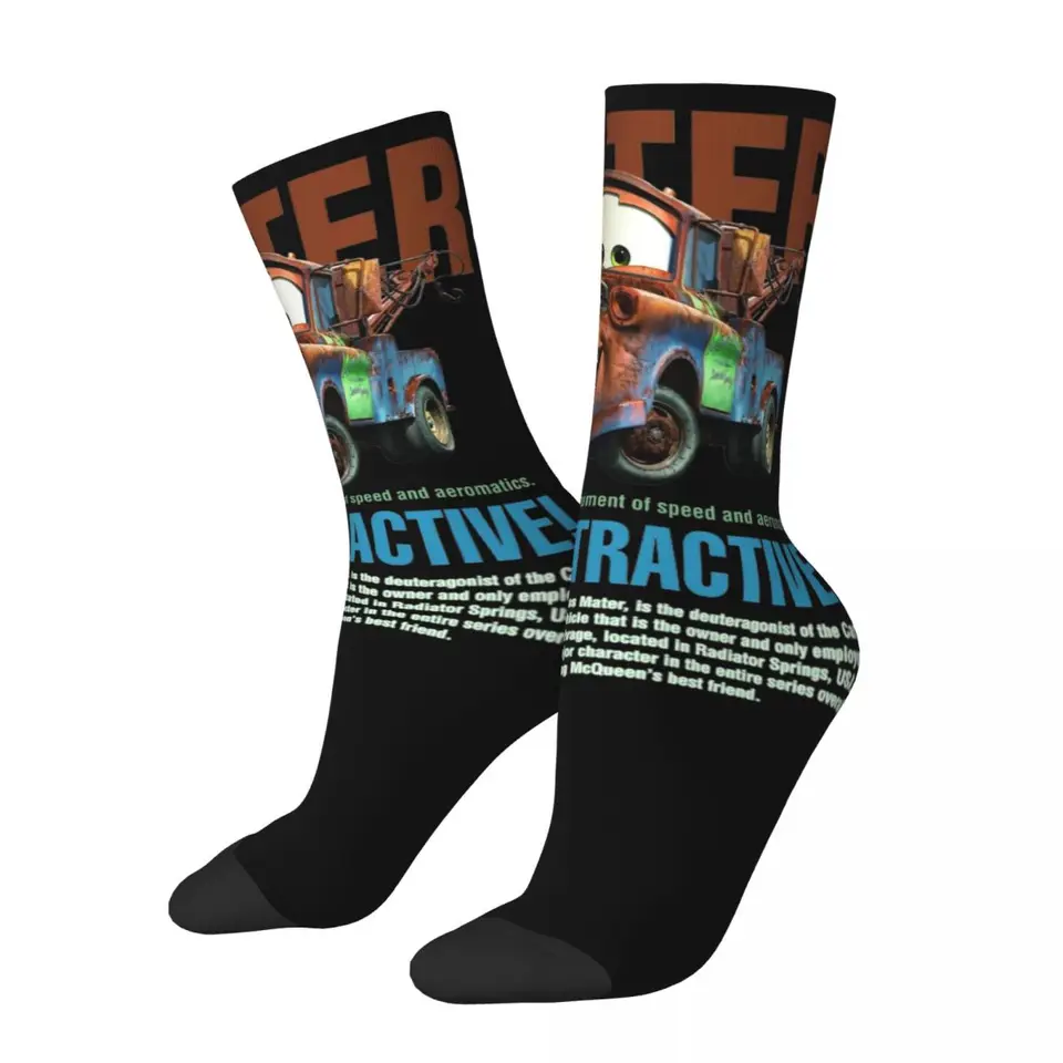 Jeseň Winter Funny Women Men autá Mater ponožky blesk McQueen Non-Slip Football ponožky