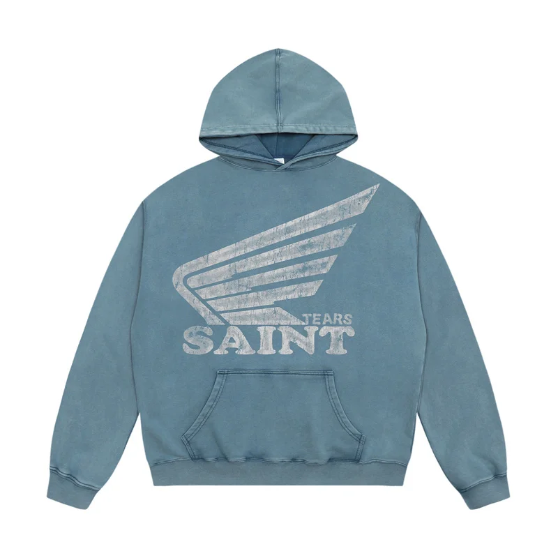 Jeseň zima klasický prasknutý vzor potlač Saint Hoodie Men Dám