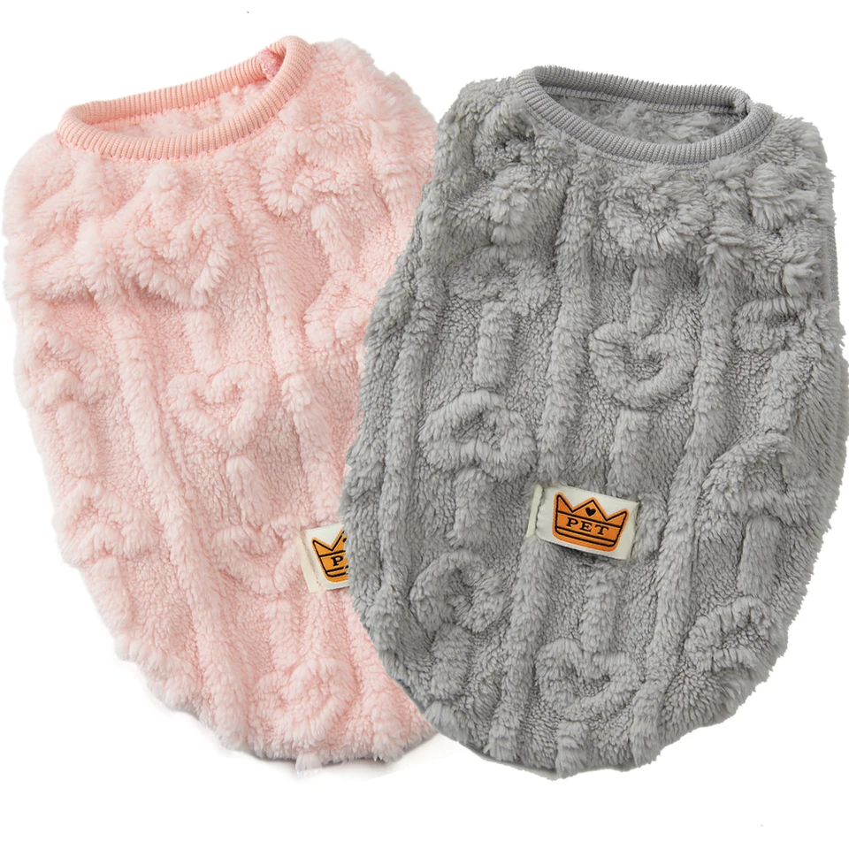 Jeseň zima Warm Dog Clothes pre malých psov mačky mačky vonkajšie útulné fleece bunda