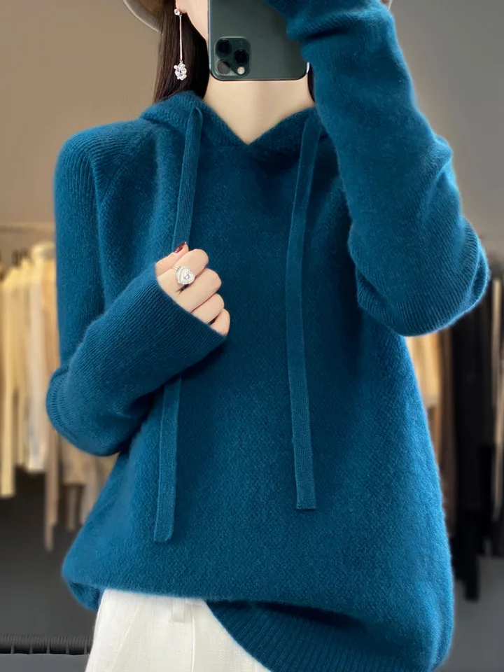 Jeseň zimná zimná dámska kašmítka s kašmíru s kašmérom Hustý sveter Raglan rukáv 100% merino vlnené pletiek teplý neformálny pohodlný top