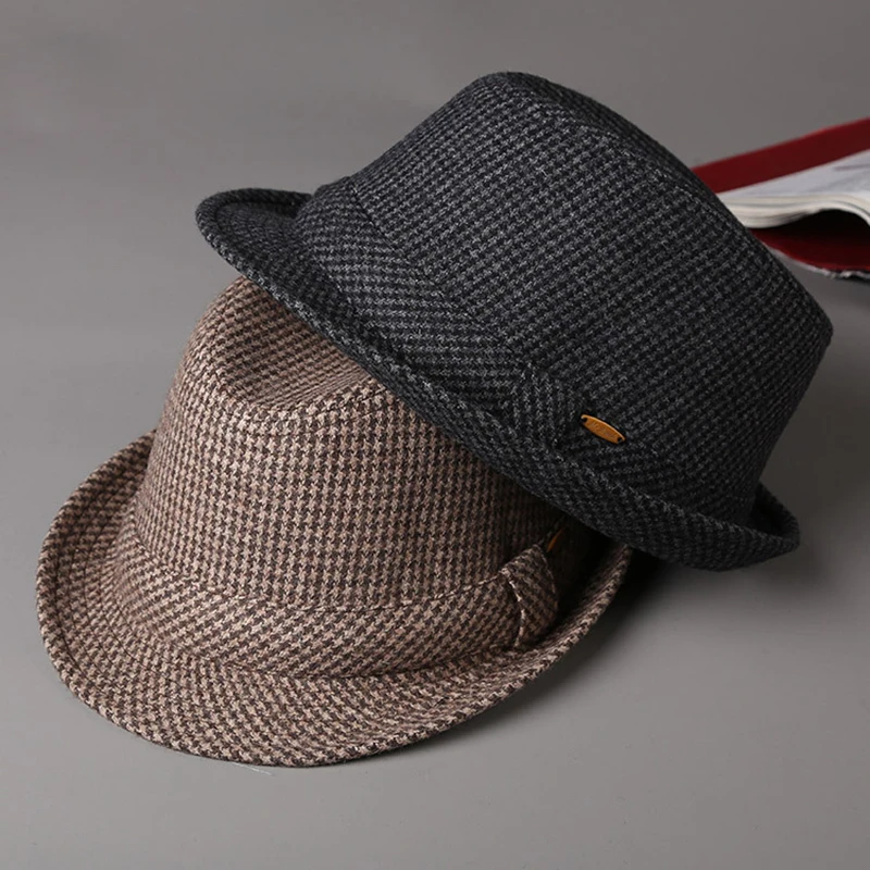 Jeseň zimná zimná pánska vlna Fedoras Fellow klobúk Vysoko kvalitný jazz mužský klobúk outdoor Vintage Top klobúky Party svadobné klobúky LM82