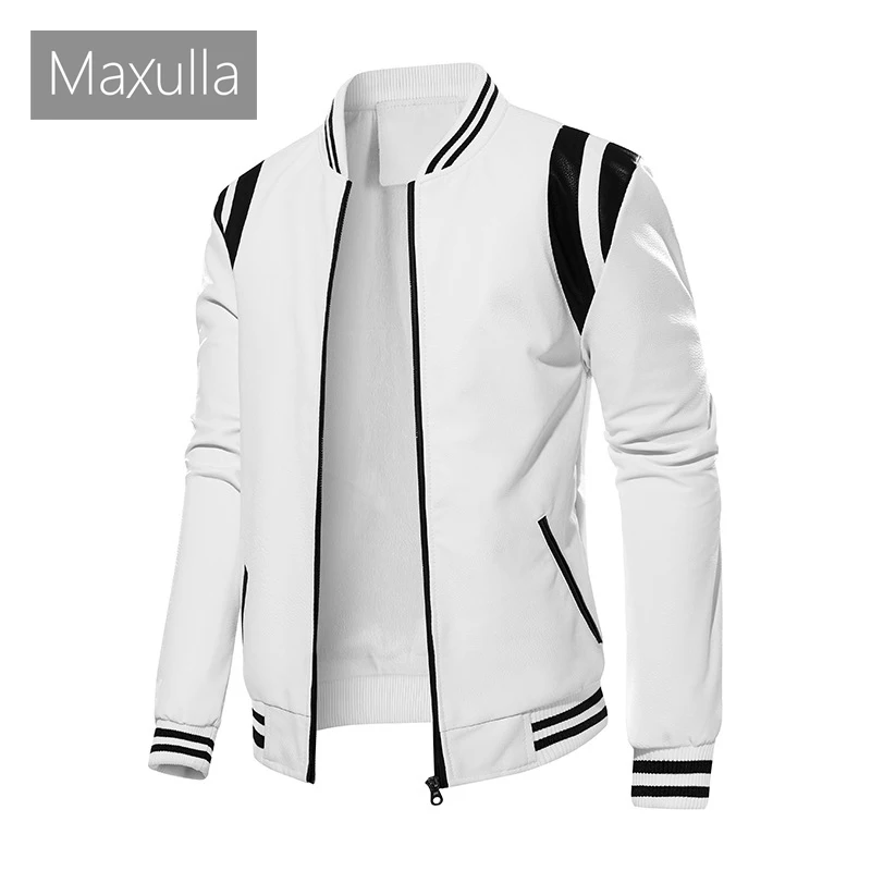Jeseň zimné pánske kožené bundy módne mužské motocykle kabáty mužské patchworky Streetwear Zipperské kožené bundy oblečenie