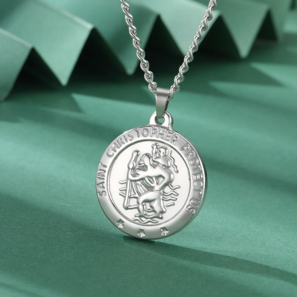 Jeshayuan New Svätý Christopher Chráňte nás prívesok pre ženy pre ženy náboženské kúzlo mužov amulet šperky darček
