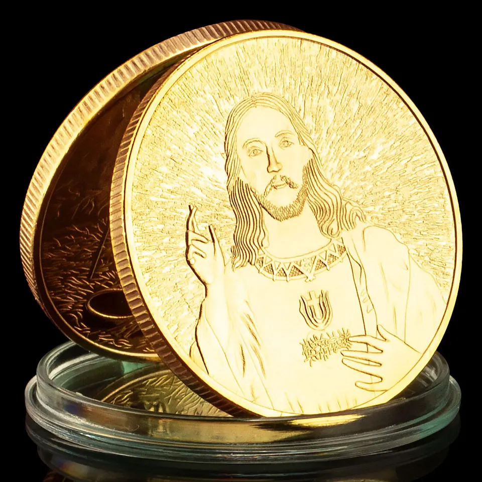 Jesus Coin Collectible Dar Dar Gold Ating Casting kresťanstvo Cllection Art Collection Pamätná minca