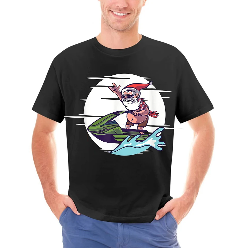 Jet Ski Santa Claus California vianočné tričko tričko-čierne