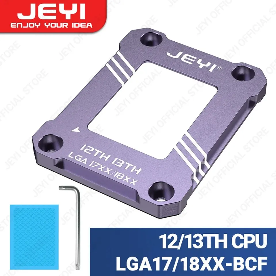 Jeyi 12. a 13. Gen CPU Ohybový korekčný rámec hliníku pevná zadná doska CPU kontaktný rám pre Intel LGA-17XX 18xx CPU CPU