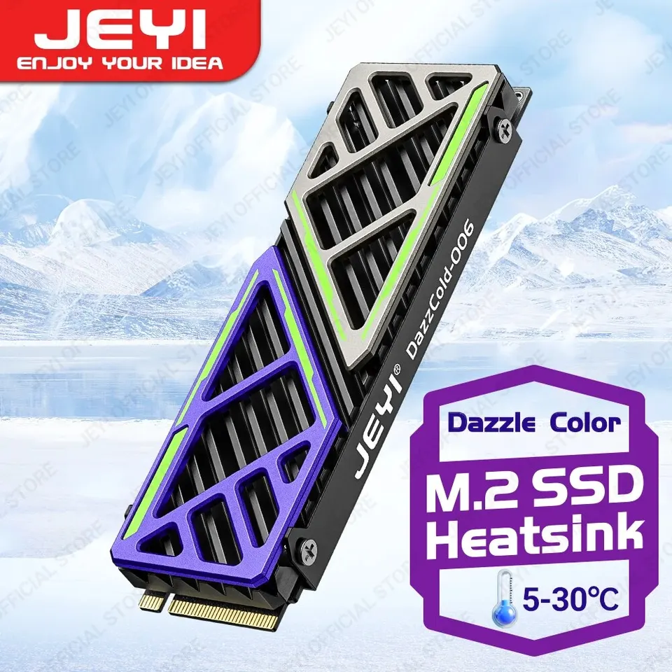 Jeyi Dazzcold M.2 SSD Heatsink 2280 NVME NGFF Radiator Hliník zliatiny Hliníka PC Efektívne chladič s tepelnou silikónovou podložkou