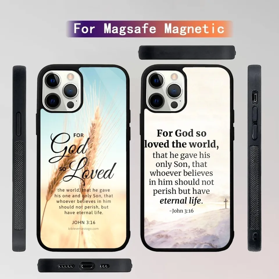 Ježiš Bible Verse kresťanský puzdro pre iPhone 15,14,13,12,11, Plus, Pro, Max Mini Magsafe Magnetic Wireless nabíjanie