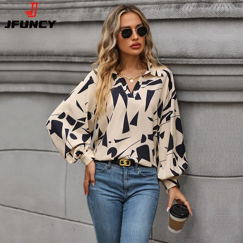 Jfuncy módne ženy blúzka Žena Žena s dlhým rukávom Tops elegantné štýlové dámske blúzky letné ženské košele Office lady ol oblečenie