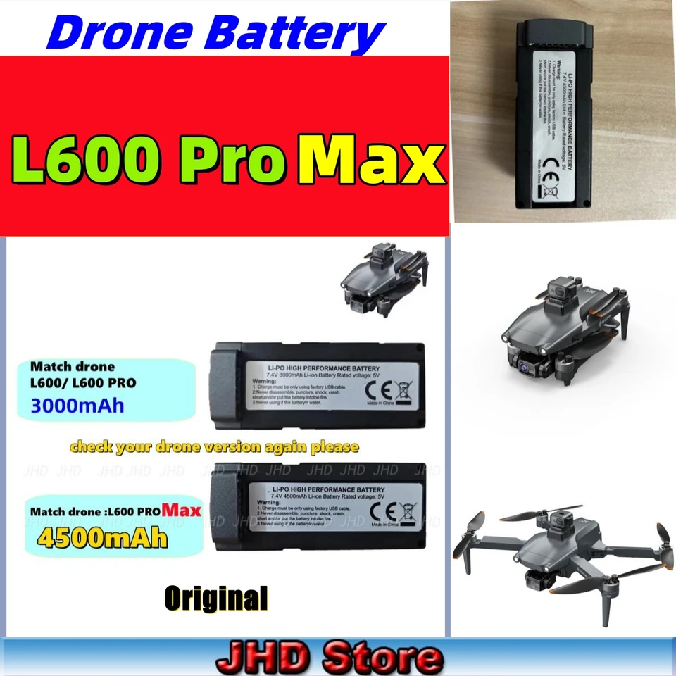 JHD Original Lyzrc L600 Max batéria 7,4 V 4500 mAh 30min výdrže batérie pre L600 Promax Dron Príslušenstvo veľkoobchodná batéria