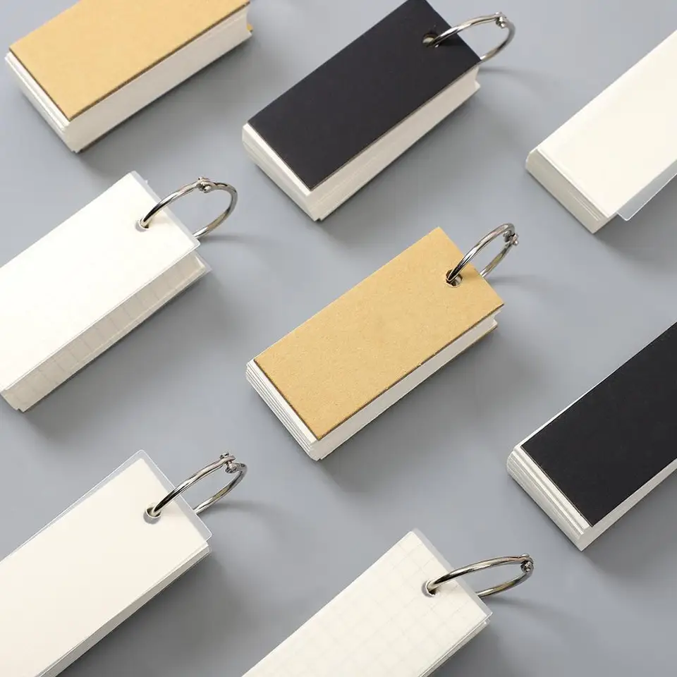 Jianwu 1pc Metal Ring Memo Creative Simplicity Note Pad Mini Memo Pad Notebook Prenosný denník Kawaii Stationaly