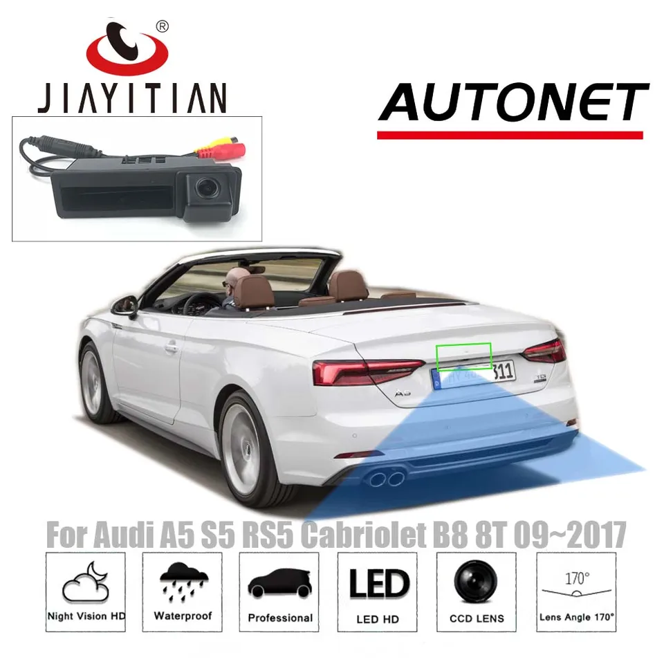 Jiayitian Zadný pohľad na kmeň kmeňa rukoväte kamera pre Audi A5 S5 RS5 Cabriolet B8 8T 2009 ~ 2017 /Night Vision /Backup Revers Parking Camera